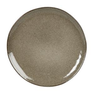 Plato de postre de cerámica verde caqui