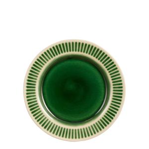 Plato de postre de cerámica verde d21,5