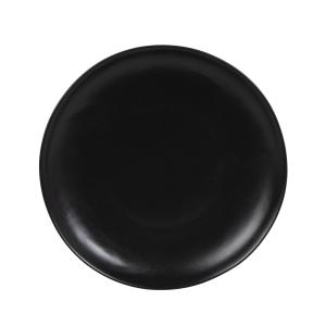 Plato de postre de gres negro moteado