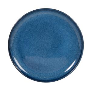 Plato de postre de loza azul D 21 cm