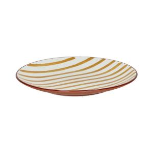 Plato de postre de porcelana amarilla
