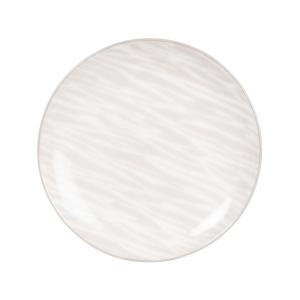 Plato de postre de porcelana con estampado en beige y blanco