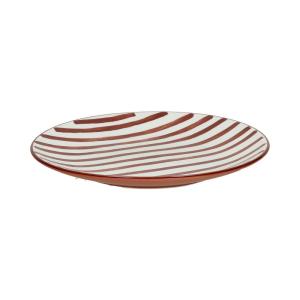 Plato de postre de porcelana naranja oscuro