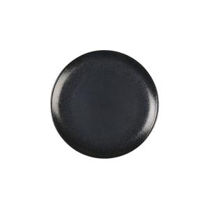 Plato de postre negro mate con destellos 21cm