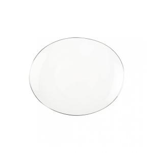 Plato de postre ovalado borde platino