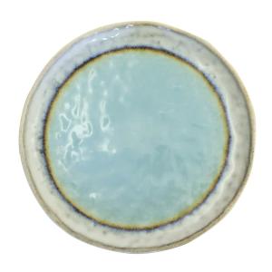 Plato de postre turquesa en porcelana 21.5x21.5x1.4cm