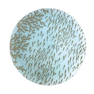 Plato de presentación azul mar - 33x33x3cm