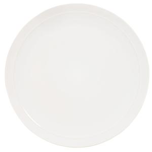 Plato de presentación de gres color blanco roto con borde e…