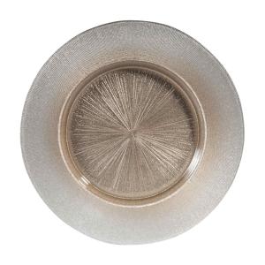 Plato de presentación de vidrio color champán