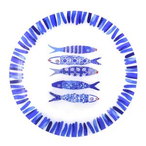 Plato de presentación pez azul 30x30x2.2cm
