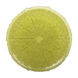 Plato de presentación verde 34cm - limón - lote de 6