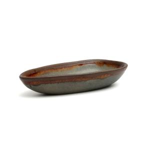 Plato de servir de gres en multicolor 17x9,5x3 cm