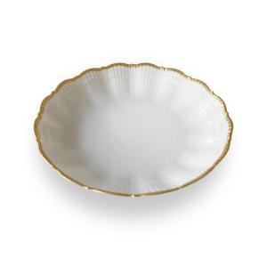 Plato de sopa (x6) porcelena blanco/oro