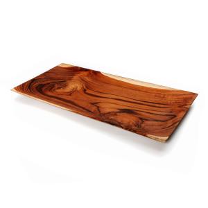 Plato de sushi de madera de teca rectangular grande