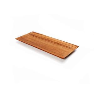 Plato de sushi de madera de teca rectangular pequeño