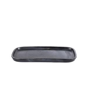 Plato de terracota en negro 31x19x3 cm