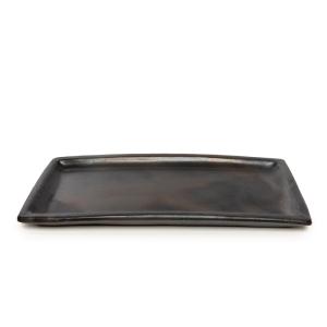 Plato de terracota en negro 36x17x2 cm