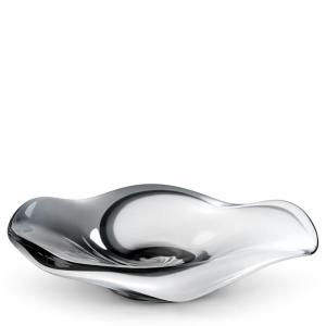 Plato decorativa de vidrio soplado en blanco, gris y negro…