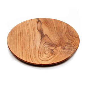 Plato grande de madera de teca natural