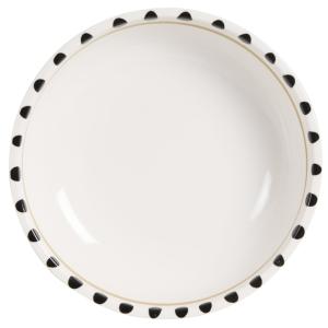 Plato hondo de cerámica blanca, marrón y negro D 20 cm