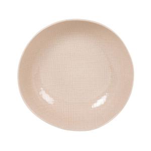 Plato hondo de cerámica marrón claro