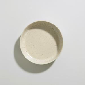 Plato hondo de gres blanco y negro