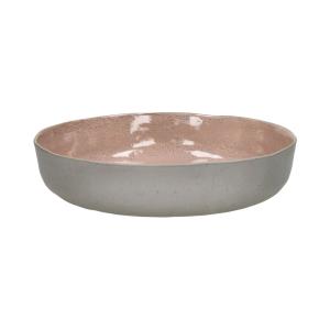 Plato hondo de gres rosa