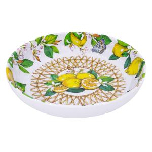 Plato hondo de melamina decorado con limón ø