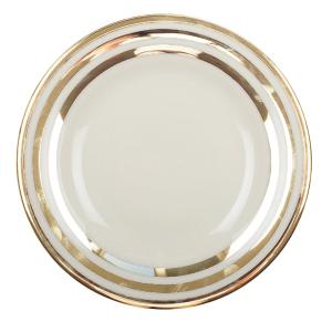 Plato hondo triple línea oro 23cm - lote de 6