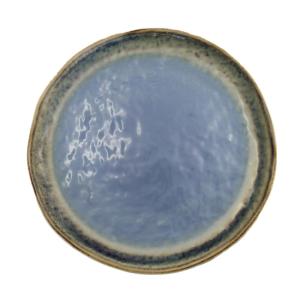 Plato llano azul en porcelana 27x27x1.6cm - lote de 6