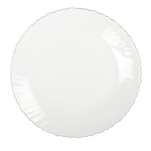 Plato llano blanco con borde dorado