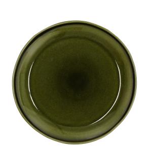 Plato llano de cerámica verde d27,5