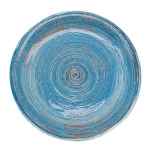 Plato llano de gres azul D27 - Juego de 4