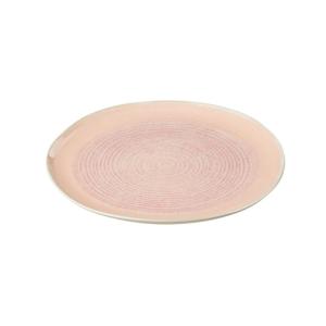 Plato llano de porcelana salmón 22x22x2 cm