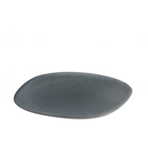 Plato llano irregular de cerámica gris de 26 cm de diámetro…