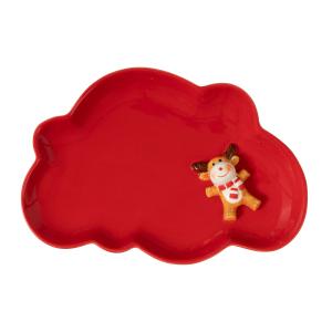 Plato llano para niños porcelana rojo