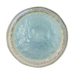 Plato llano turquesa en porcelana 27x27x1.6cm - lote de 6