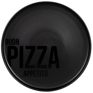 Plato para pizza de cerámica negra