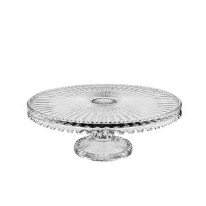 Plato para tarta en pie de vidrio modelo pequeño 32x32x12cm