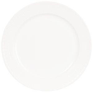 Plato plano de cerámica blanca