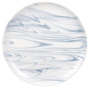Plato plano de gres azul y blanco
