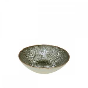 Plato verde con borde dorado 23cm