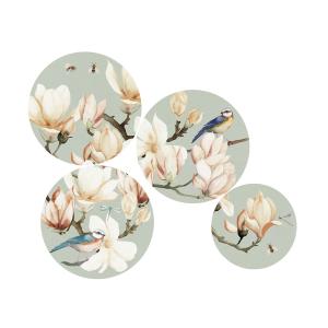 Platos decorativos de pared amelia - set 4 pzs, en porcelan…