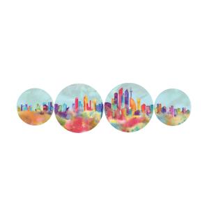 Platos decorativos de pared seattle-set 4 pzs, en porcelana…