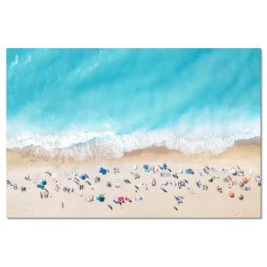 Playa pintando amantes impresión sobre lienzo 60x40cm