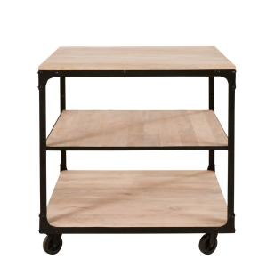 Podium con ruedas industrial de mango y metal negro
