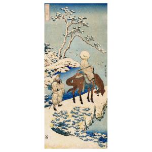Poeta Viajando en la  Nieve - Katsushika Hokusai - cm. 30x70
