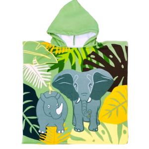Poncho de baño de microfibra elephant" 60x120cm 250 g/m² ve…