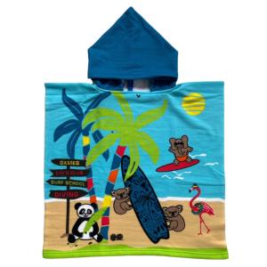 Poncho de microfibra niño colonia 60x120  multicolor