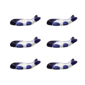 Porta cuchillos ballenas de porcelana - lote de 6